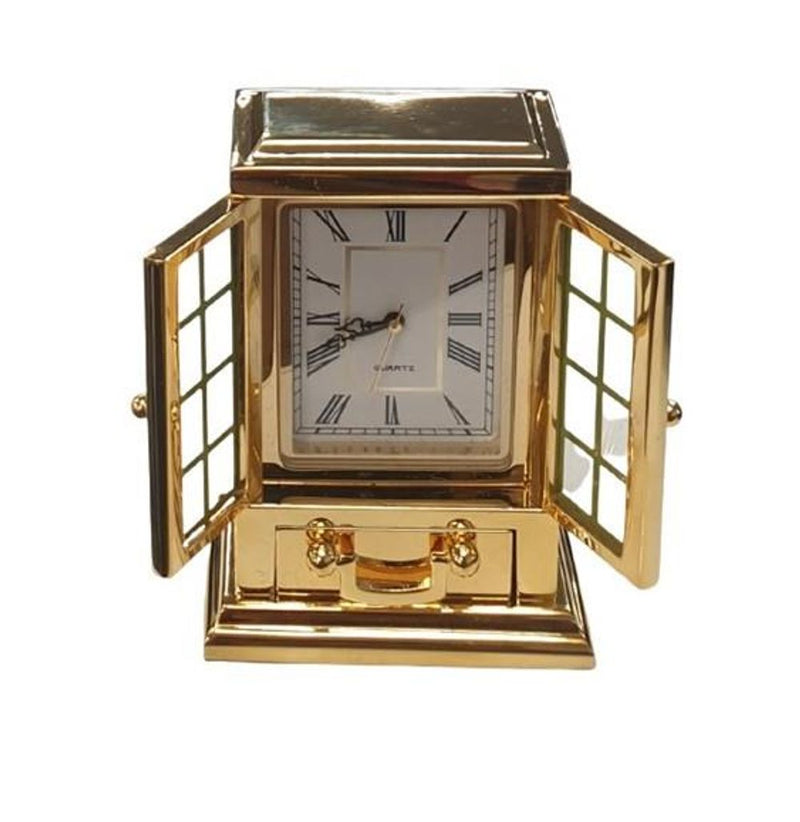 Ultimate Elegance: Gold Plated Solid Brass Miniature Clock - CLEARANCE! 🔥