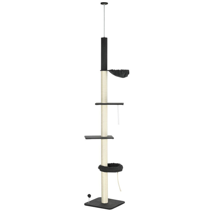 Purrfect Fit Adjustable Cat Tree, Climb & Play - Black