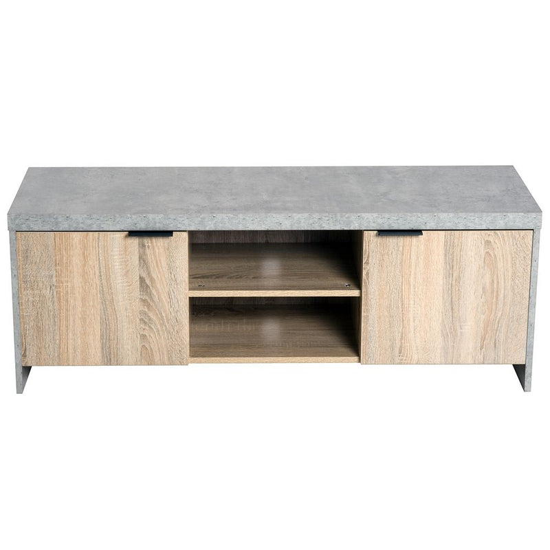 Modern Grey Wooden TV Stand - DVD CD Storage Unit - Organize and Display - Professional Quality - Easy Assembly