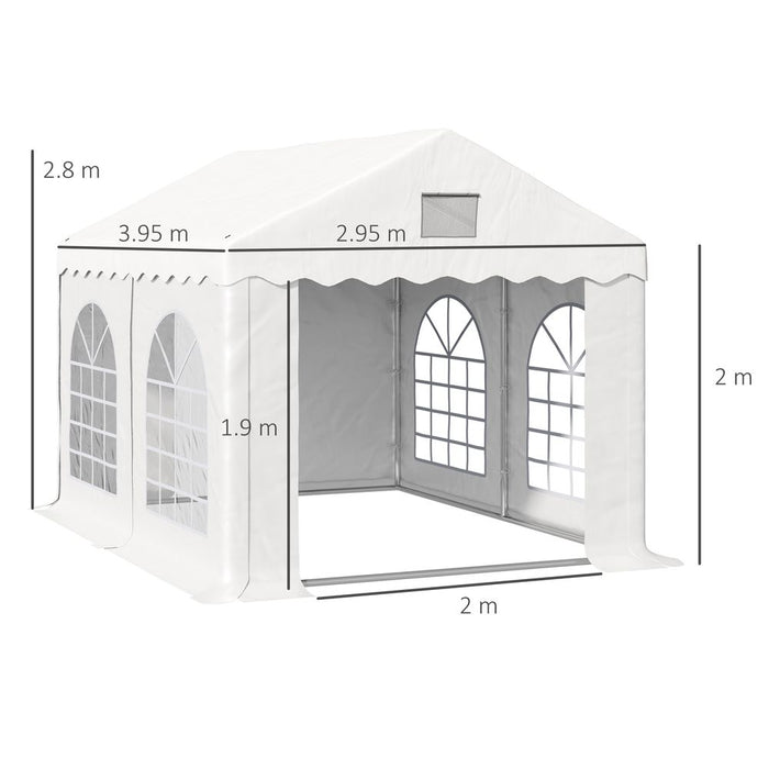 Premium 4x3m Gazebo Canopy - High-Quality PE Material, 4 Walls, White - Perfect for Parties and Events