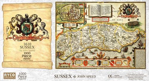 Sussex Historical Map 1000 Piece Jigsaw Puzzle (1610)
