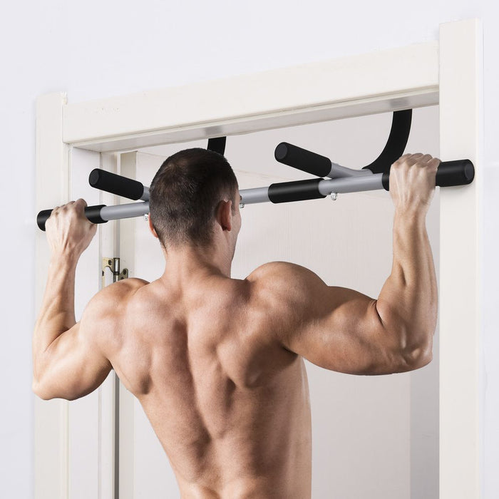 HOMCOM Indoor Fitness Door Bar - Upper Body Workout - Home Gym - Pull-ups - Professional Quality