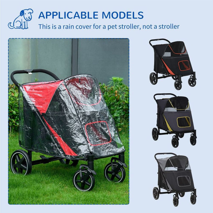 Premium Rain Cover for Dog Pram Stroller - Protects Large & Medium Dogs - Rear Entry - High Quality