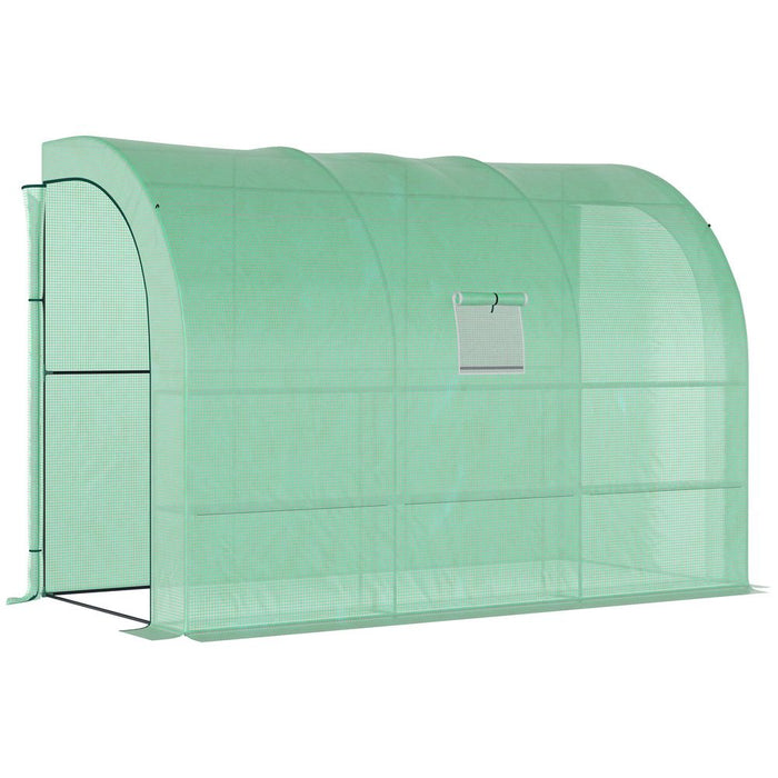 Walk-In Greenhouse PE Cover and 3-Tier Shelves, Green, 300x150x213 cm