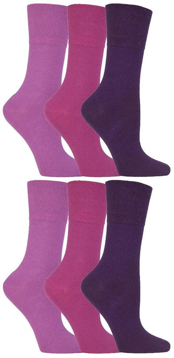 Gentle Grip - Ladies Diabetic Socks - 6 Pairs