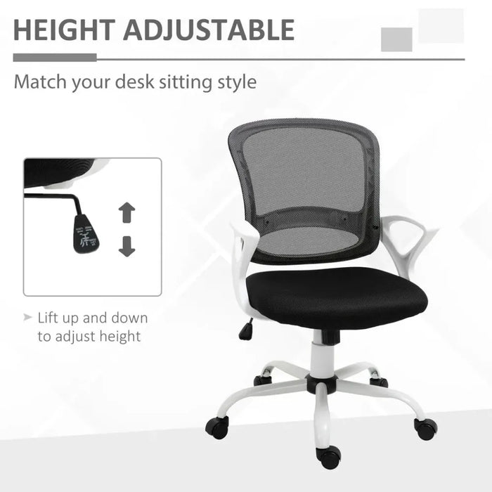 Premium Mesh Home Office Chair - Lumbar Support, Swivel Task Chair, Adjustable Height, Armrest - Black