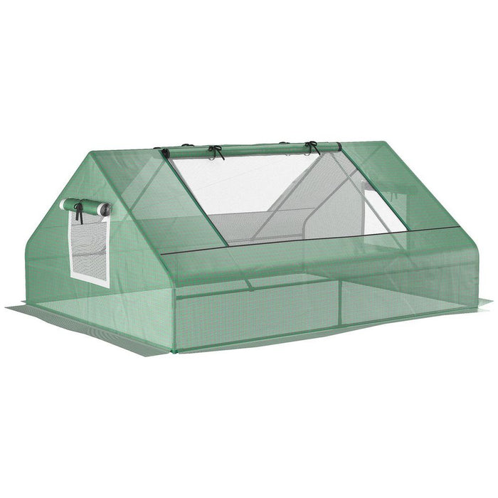 Mini Portable Greenhouse - 180x140cm - Zipped Windows & Door - Green