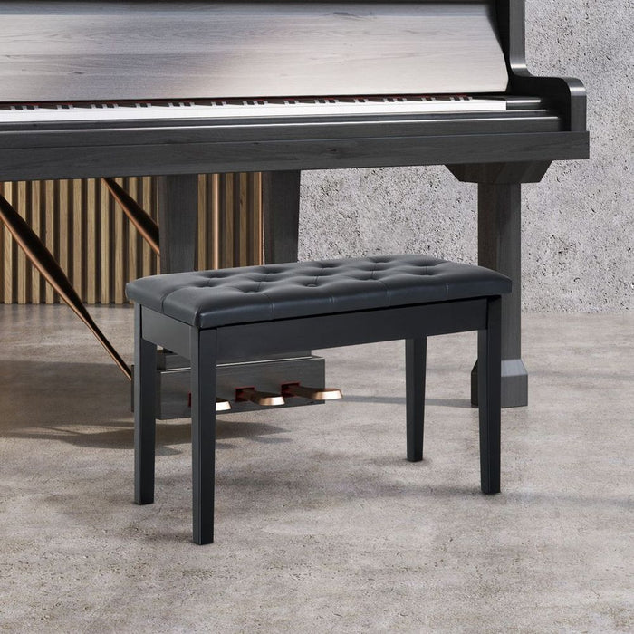 Classic Digital Keyboard Piano Bench - Makeup Seat Stool - Wood - Black