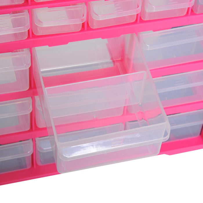 DURHAND 39 Drawer Cabinets, 47.5H cm, Plastic-Rose