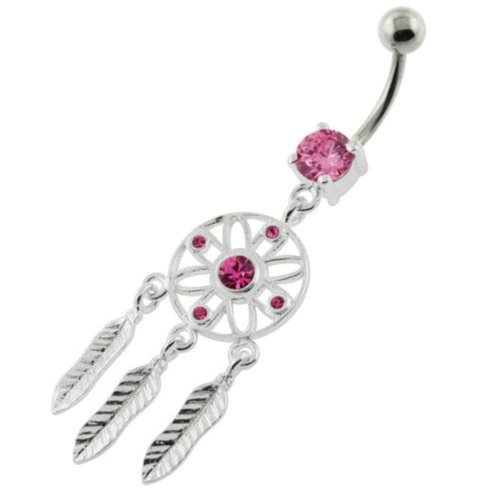 Flower Cut out Dream Catcher belly piercing