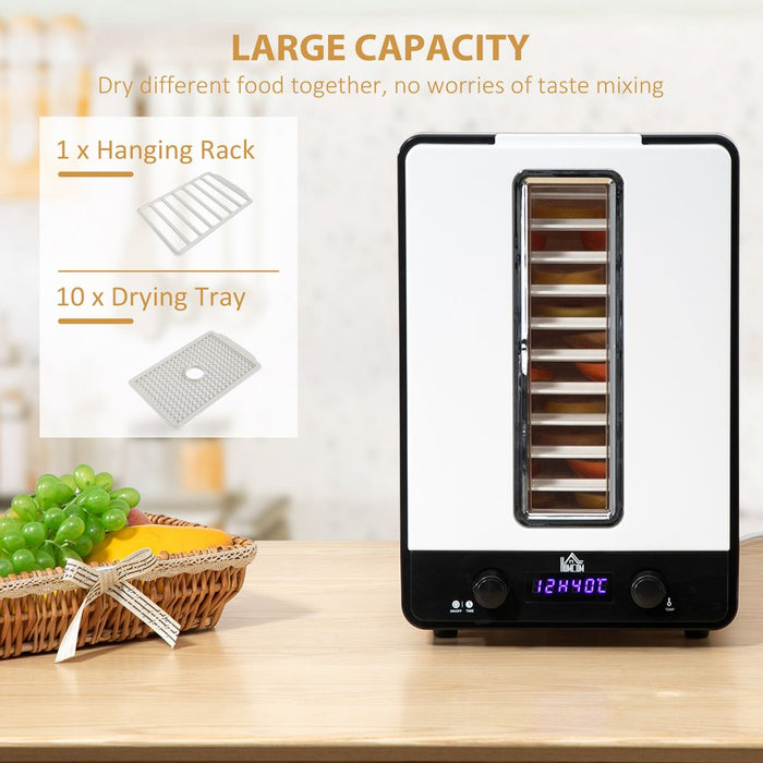 11-Tier Food Dehydrator | 550W Dryer Machine | Adjustable Temp | High Quality | White