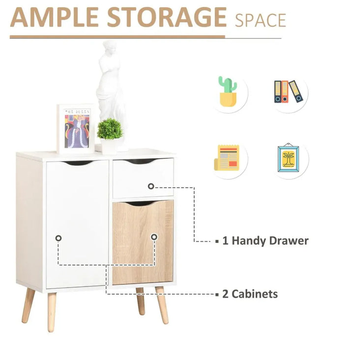 White Storage Cupboard w/ Drawer - Bedroom & Living Room - High Quality & Stylish Design