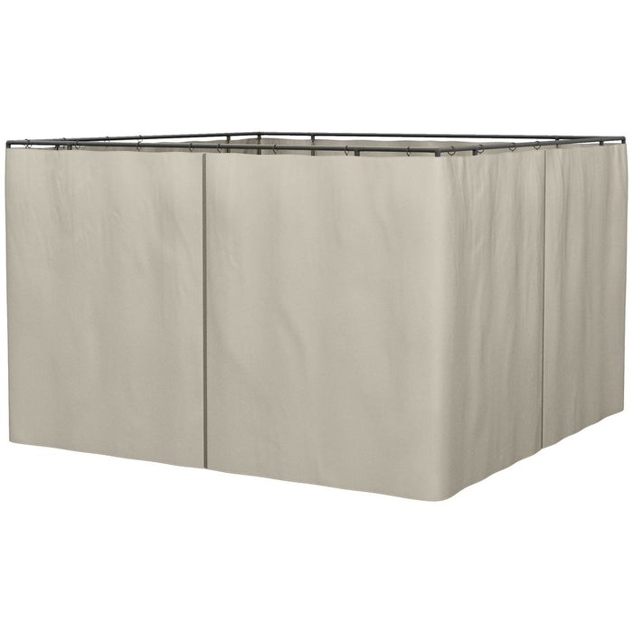 Premium 3x3(m) Gazebo Sidewall Set | 4 Panels | Beige | High-Quality | Easy to Install | Ideal for Outdoor Events | Outsunny