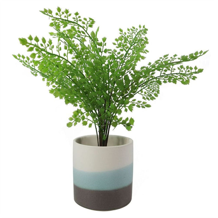 Luxurious 12cm Blue Sand Stripe Ceramic Planter