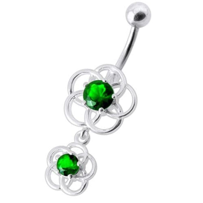 Fancy Classic Dangling Curved Navel Ring Body Jewelry