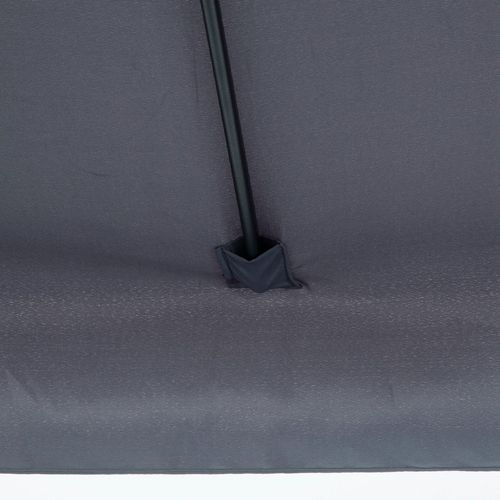 2.3m Half Round Parasol Garden Sun Umbrella Metal w/ Crank Grey Outsunny
