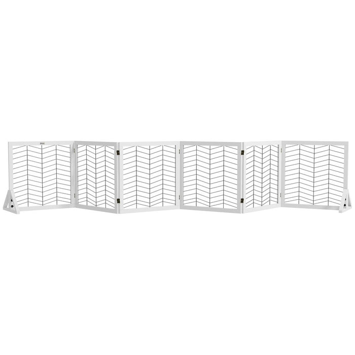 Premium PawHut 6-Panel Dog Barrier - Superior Quality, Easy Assembly & Stylish Design - Ideal for Small and Medium Dogs - White