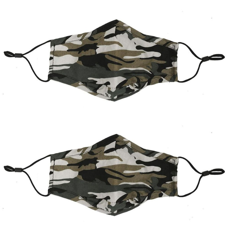 Termin8 Kids Camo Face Mask - Green, High-Quality, Breathable, Washable, Protects from Dust, Pollution, Ages 6-12