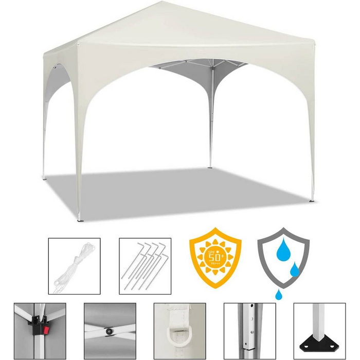 Party Tent | Waterproof and Sunproof Garden Gazebo | Beige 3x3 m