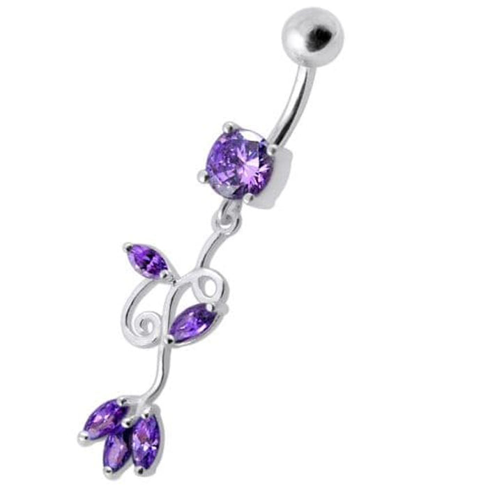 Fancy Multi Colored Jeweled Dangling Navel Belly Button Ring