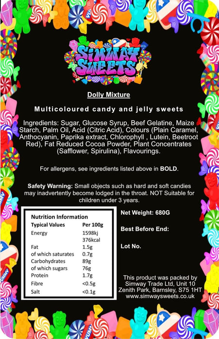 Dolly Mixtures Retro Sweets Gift Jar  | Mouthwatering Variety of Flavors | Perfect Gift or Treat Yourself