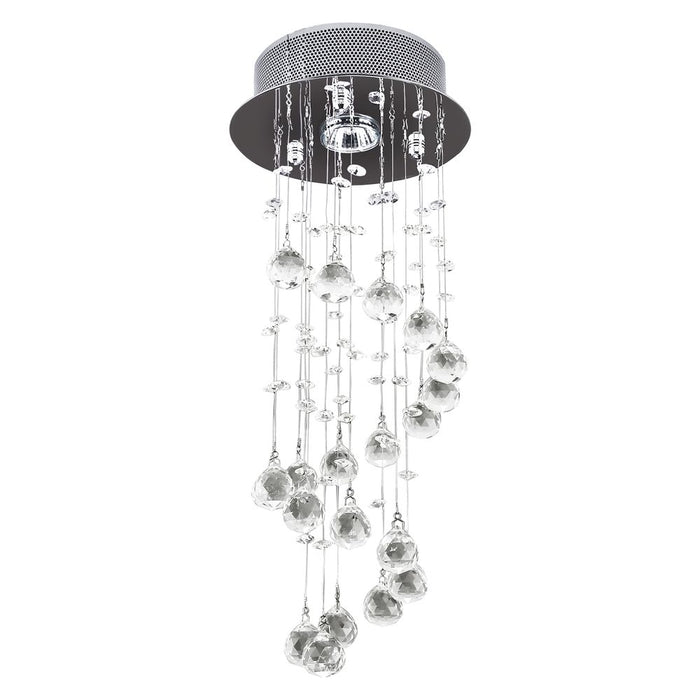 Deluxe Crystal Chandelier | Spiral Rain Drop | Silver/Crystal | Enhance any Décor | Ideal for Any Room