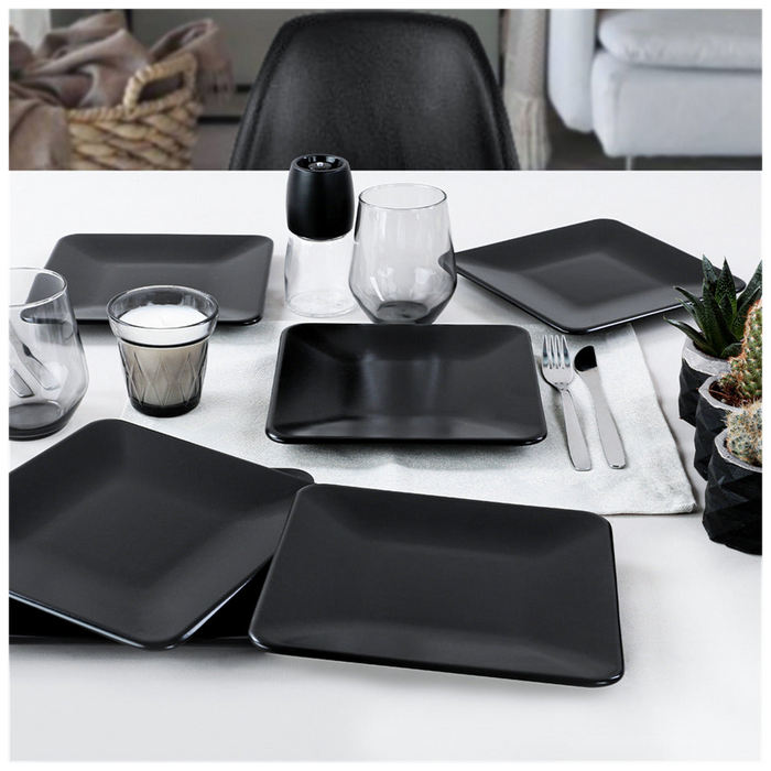 Ceramic Serving Plate&Platter Black Pearl Black 25x25cm