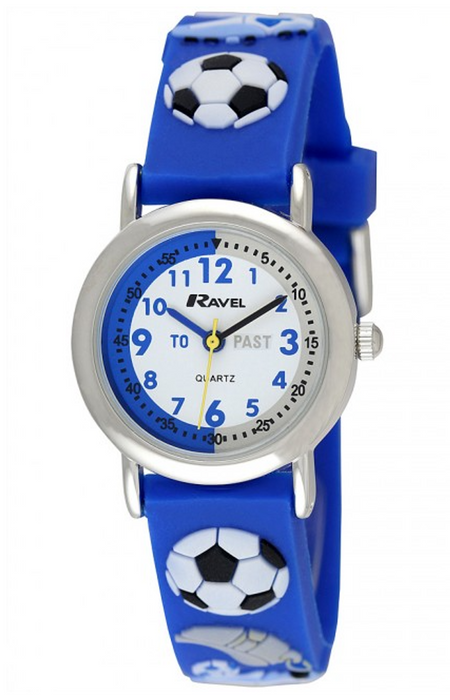 Ravel Children Boys 3D Cartoon Time Teacher Watch Football Blue R1513.32B