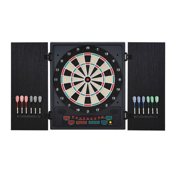 High-Quality Electronic Dartboard - LED Score Board - 27 Games - Storage Cabinet