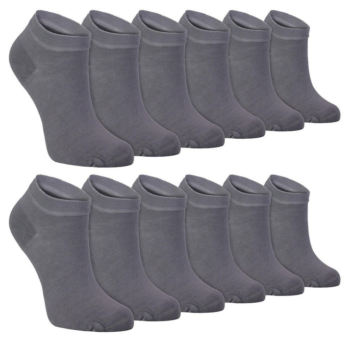 Mens 12 Pack Bamboo Trainer Socks - TR1