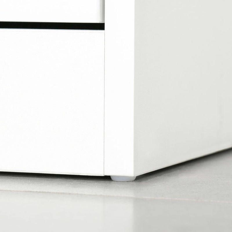 HOMCOM Shoe Cabinet with 4 Flip Drawers Wood Tipping Bucket Narrow Storage Cupboard with Adjustable Shelf, for Hallway, White, 98L x 24W x 83H cm
