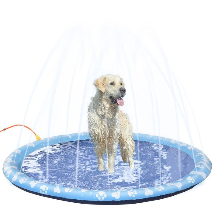 170cm Non-slip Dog Splash Pad - Outdoor Pool for Pets - Blue