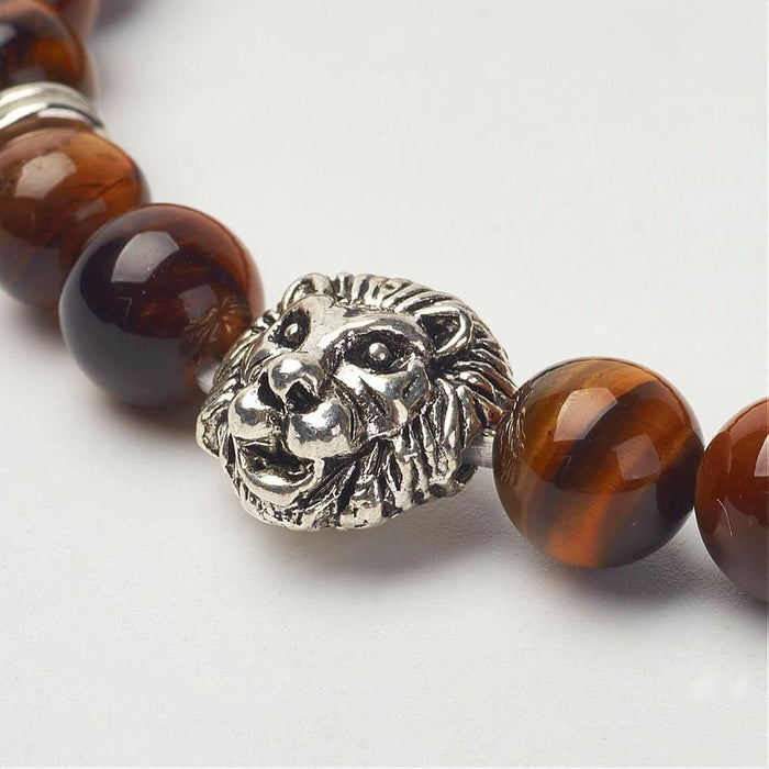 High-Quality Men's Tigers Eye Lion Bracelet