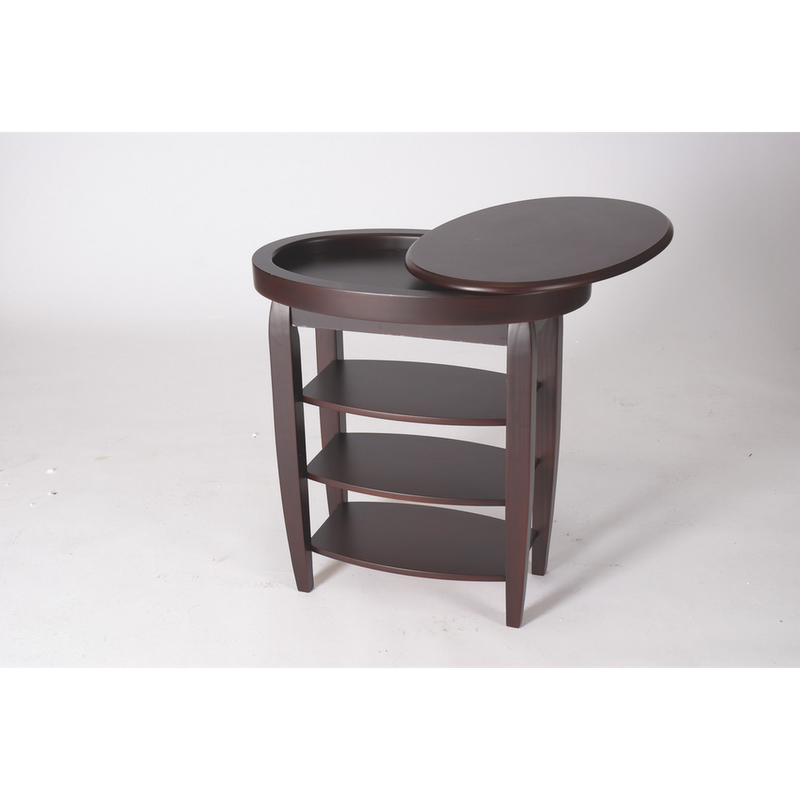 Multi-Purpose Swivel Top Side Table - Mahogany
