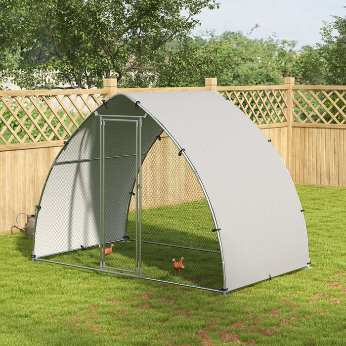 PawHut Walk-In Chicken Run w/ Cover, 4-6 Chickens, 3x1.9x2.2m