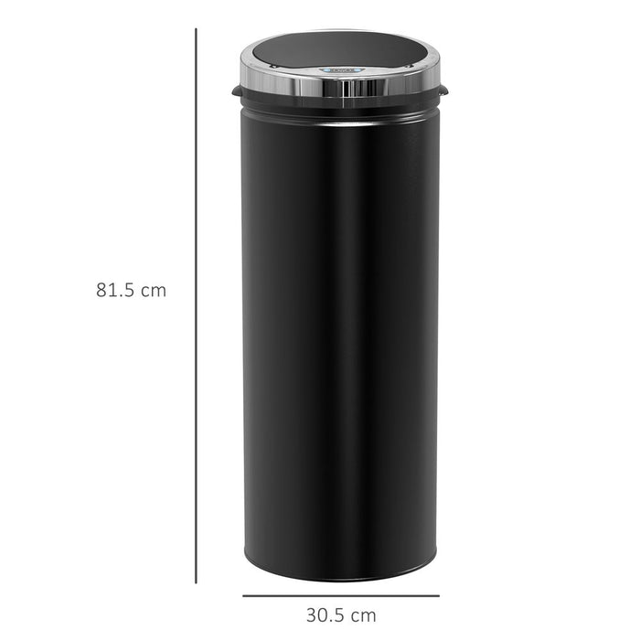 50 L Stainless Steel Sensor Trash Can W/ Bucket-Black