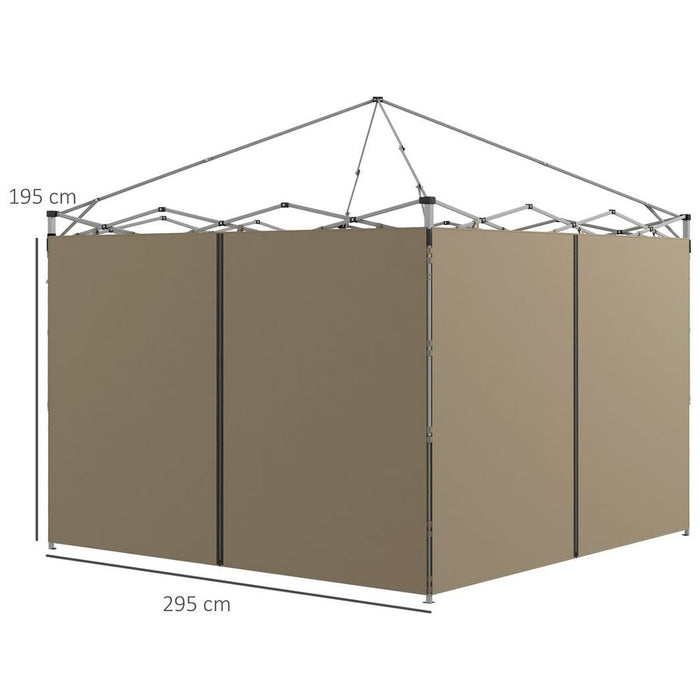 Outsunny 3x3(m) or 3x6m Pop Up Gazebo Side Panels, with Zipped Doors, Beige