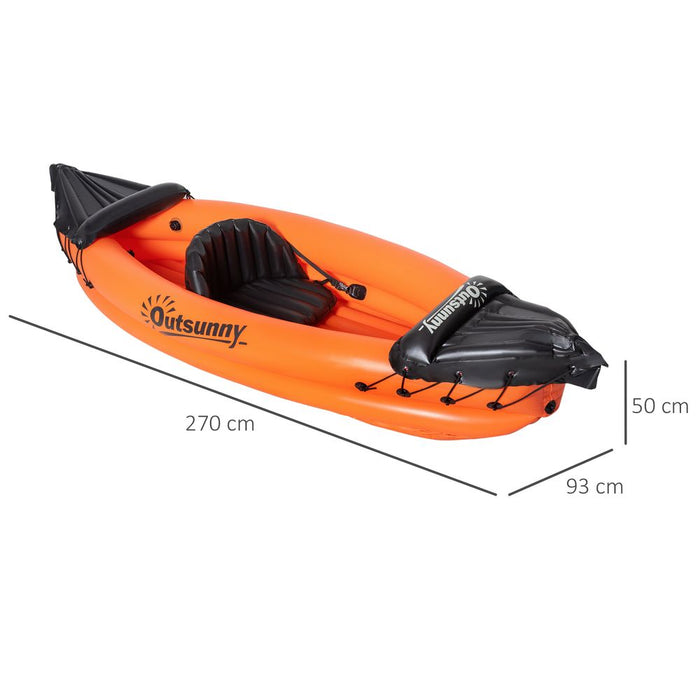 Inflatable Kayak, 1-Person Boat, Inflatable Canoe Set by Outsunny