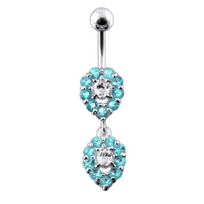 Fancy  Silver Dangling Navel Ring Body jewelry