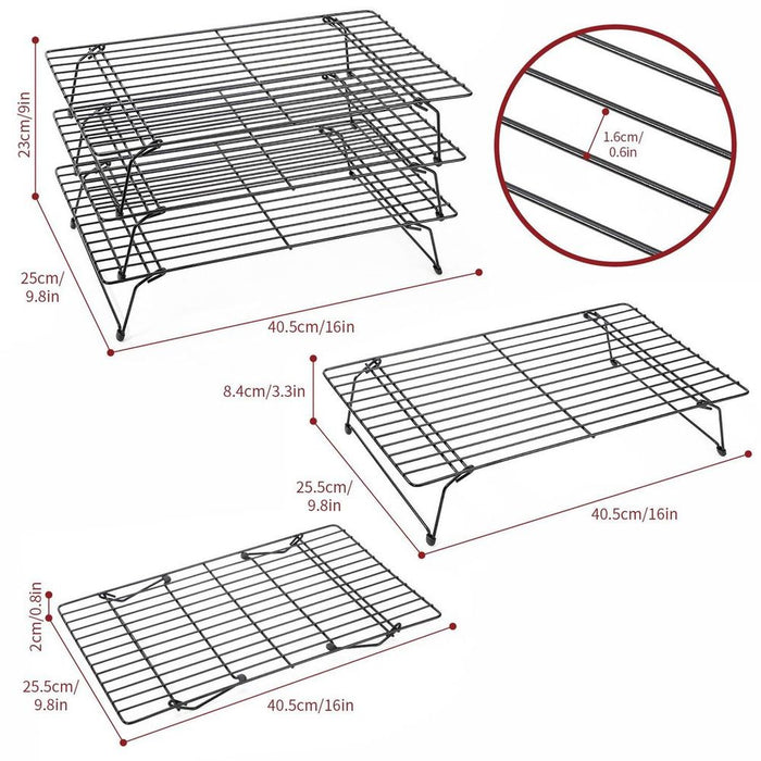 Durable VINSANI Cooling Rack - Non-Stick & Easy to Clean – Collapsible Space Saver – Wide Usage - High-Quality Materials