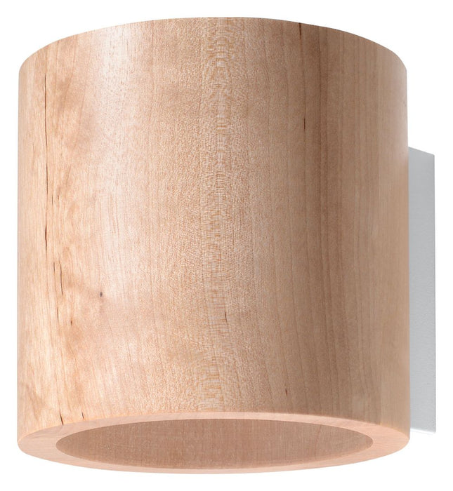 Orbis Up/Down LED Wall Lamp - Natural Wood Round Tube Design - Boho Style - High Quality