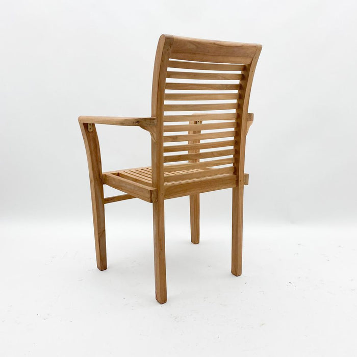 Premium 96CM Stacking Scroll Back Chair - Top-Quality Grade A Teak