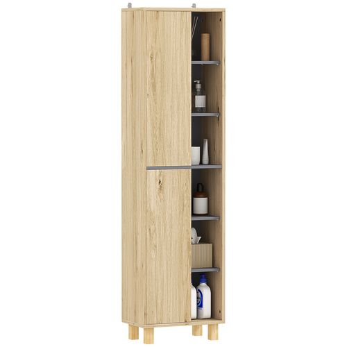 HOMCOM Bathroom Storage Unit with 6 Open Compartments and 6 Shelves