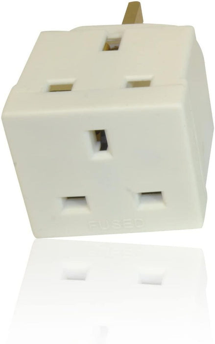 CDL Micro 2 Way Double UK Mains 3 Pin 250v Adapter Plug Socket - High Quality, Professional Seller