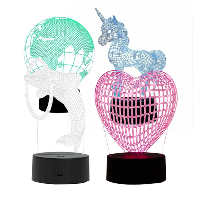 Aquarius 3D Colour Changing Hologram LED Night Light and Desk Lamp