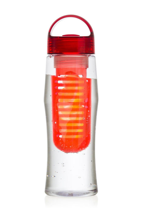 VINSANI Fruit Infuser Bottle - Red, Sleek Design, BPA-Free, Leakproof, 600-750ml