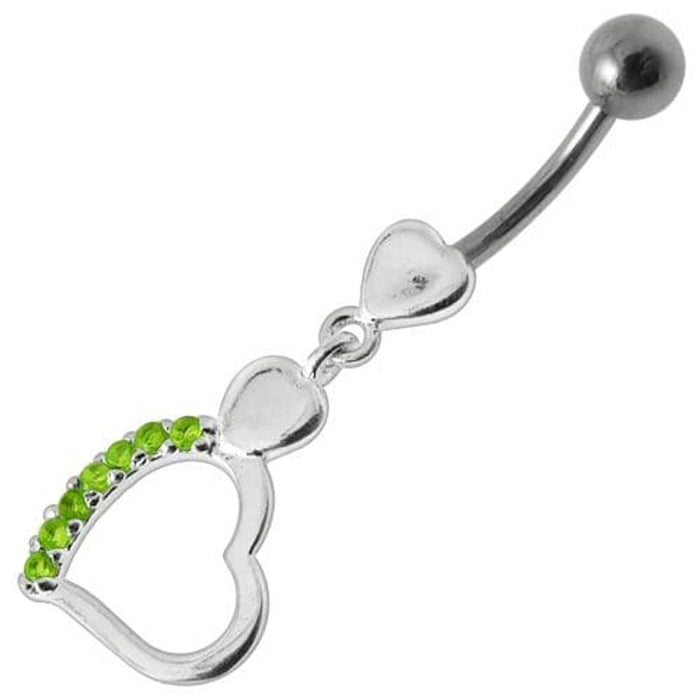 Fancy Single Heart Dangling Belly Ring