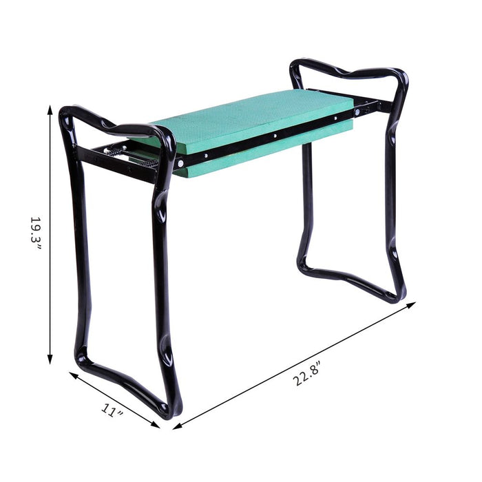 Premium 2-in-1 Garden Kneeler Bench - Green/Black