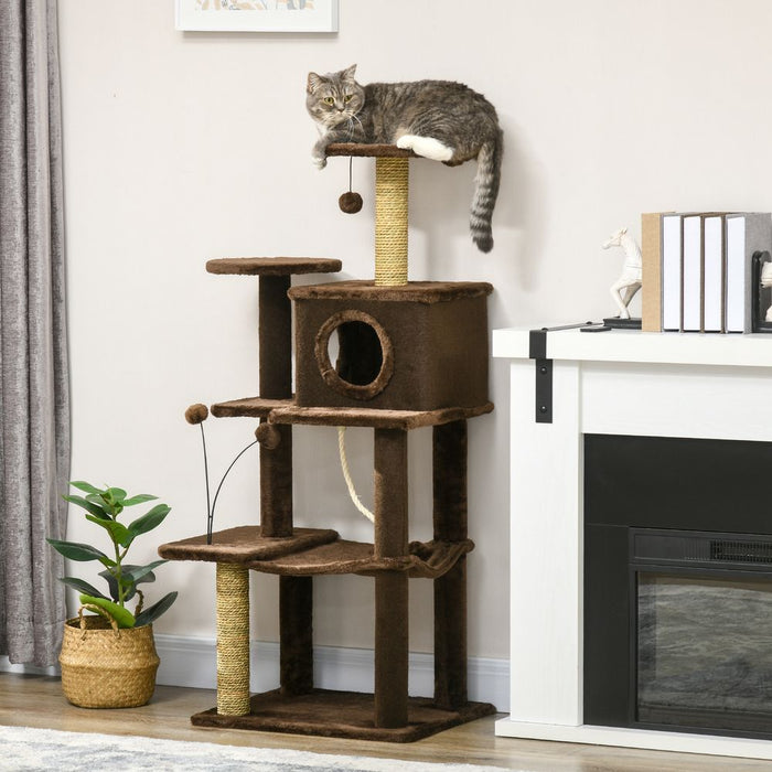 PawHut Modern Cat Tree - Scratching Posts, House, Hammock & More!