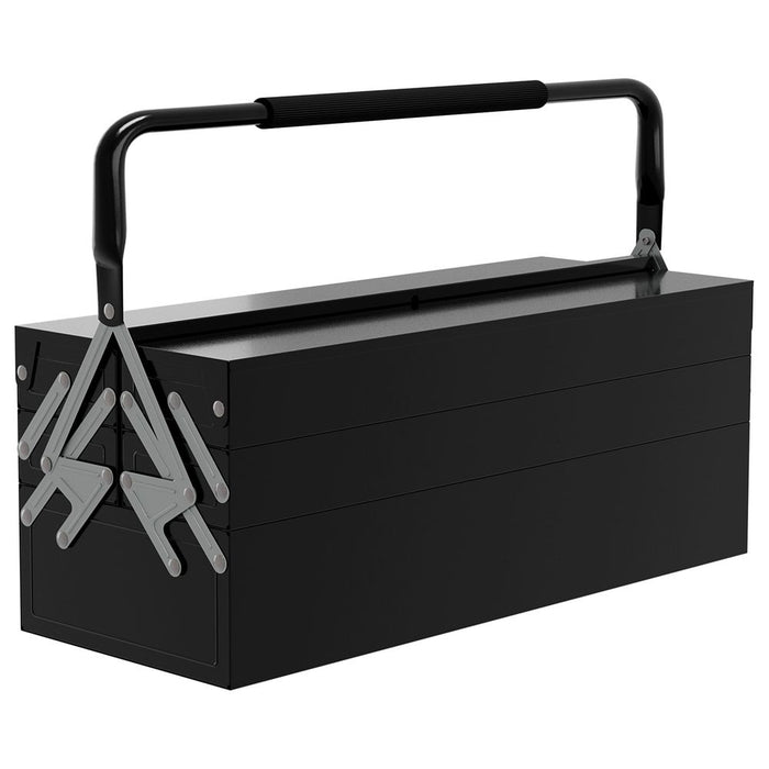 DURHAND 3 Tier Toolbox - 5 Tray, Carry Handle - 56cmx20cmx34cm - Black